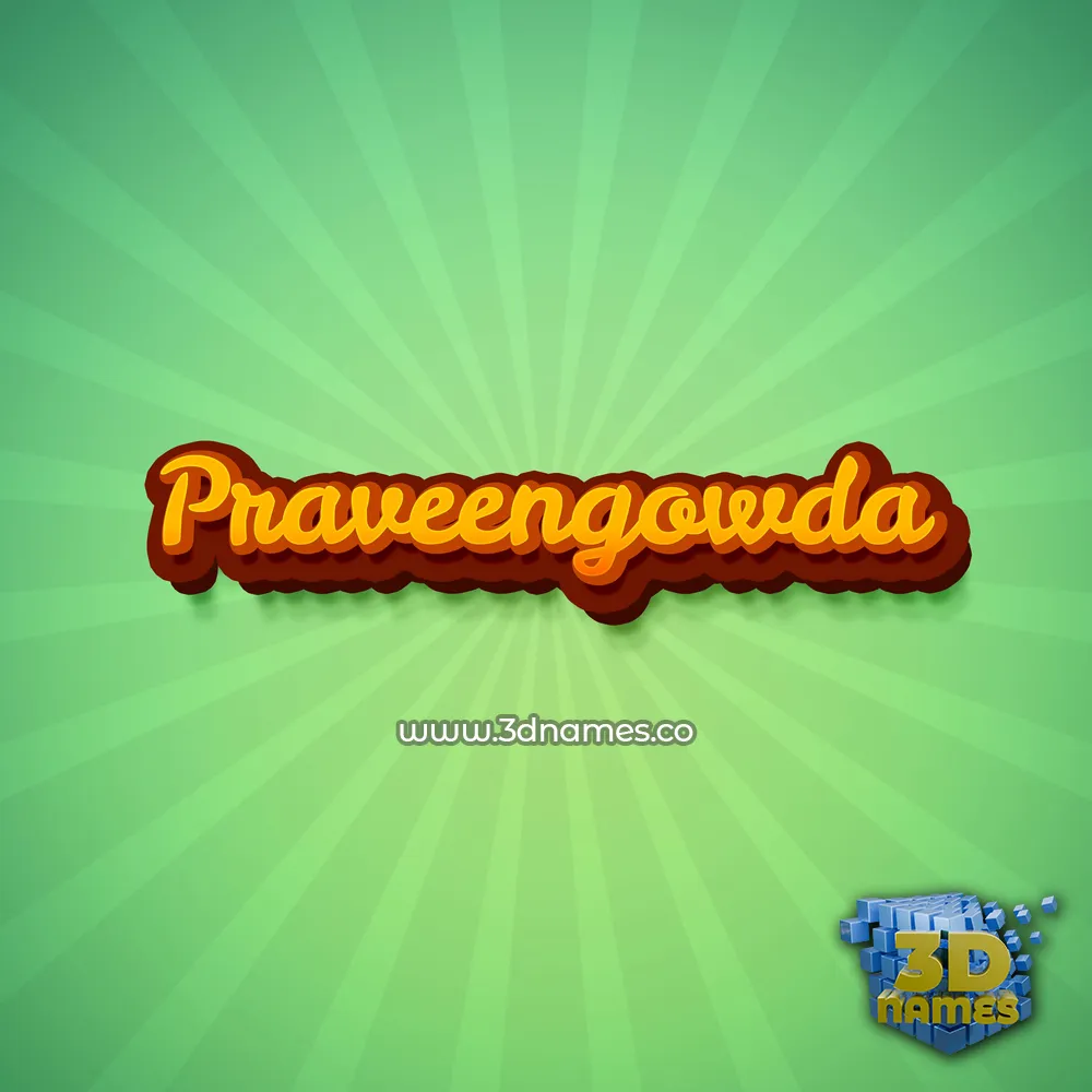 praveengowda in Green Rays style - 3D name wallpaper