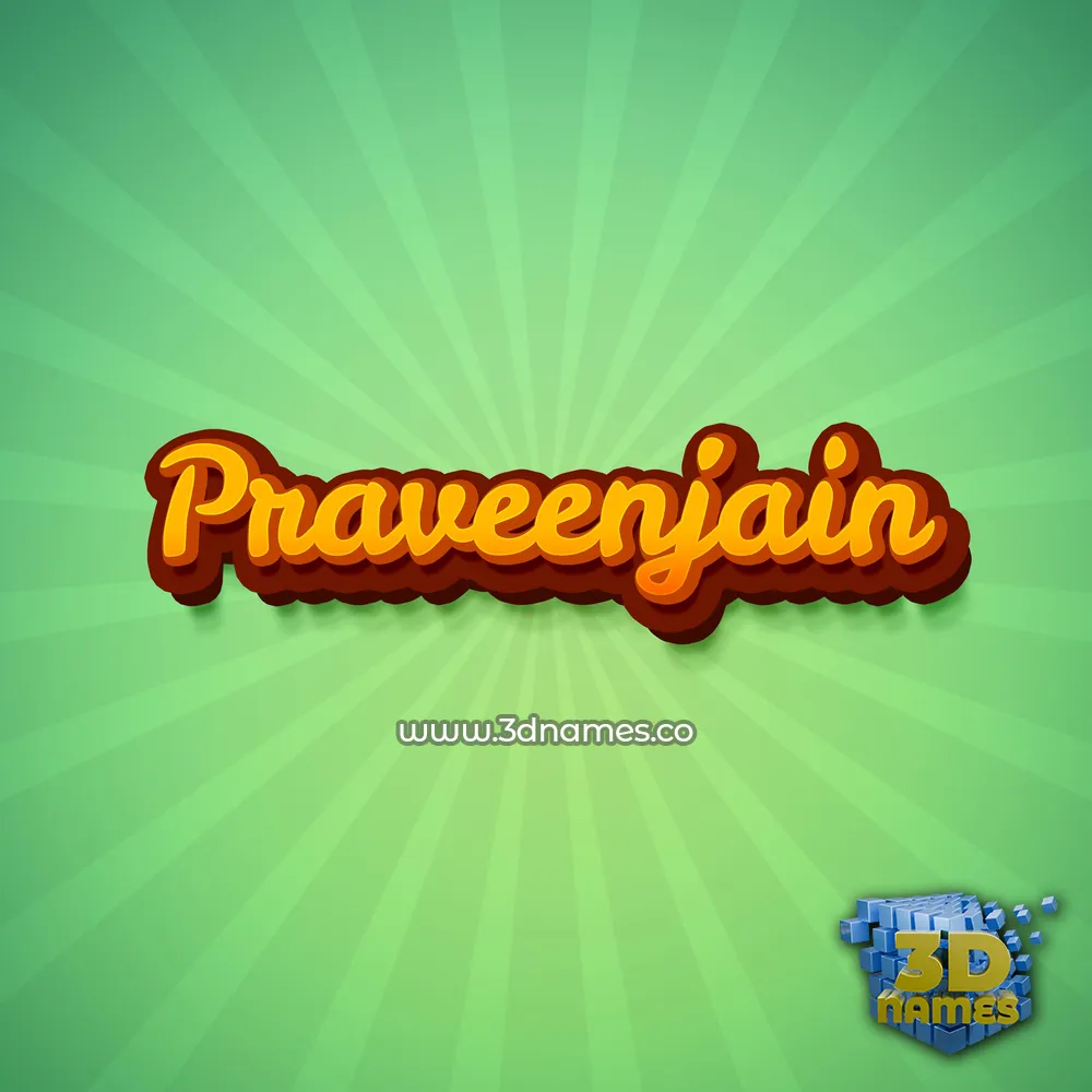 praveenjain in Green Rays style - 3D name wallpaper
