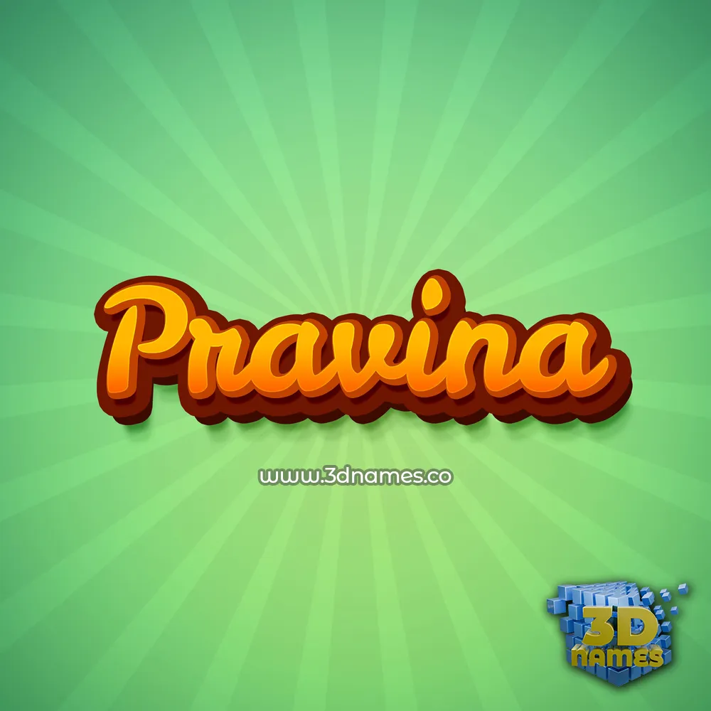 pravina in Green Rays style - 3D name wallpaper