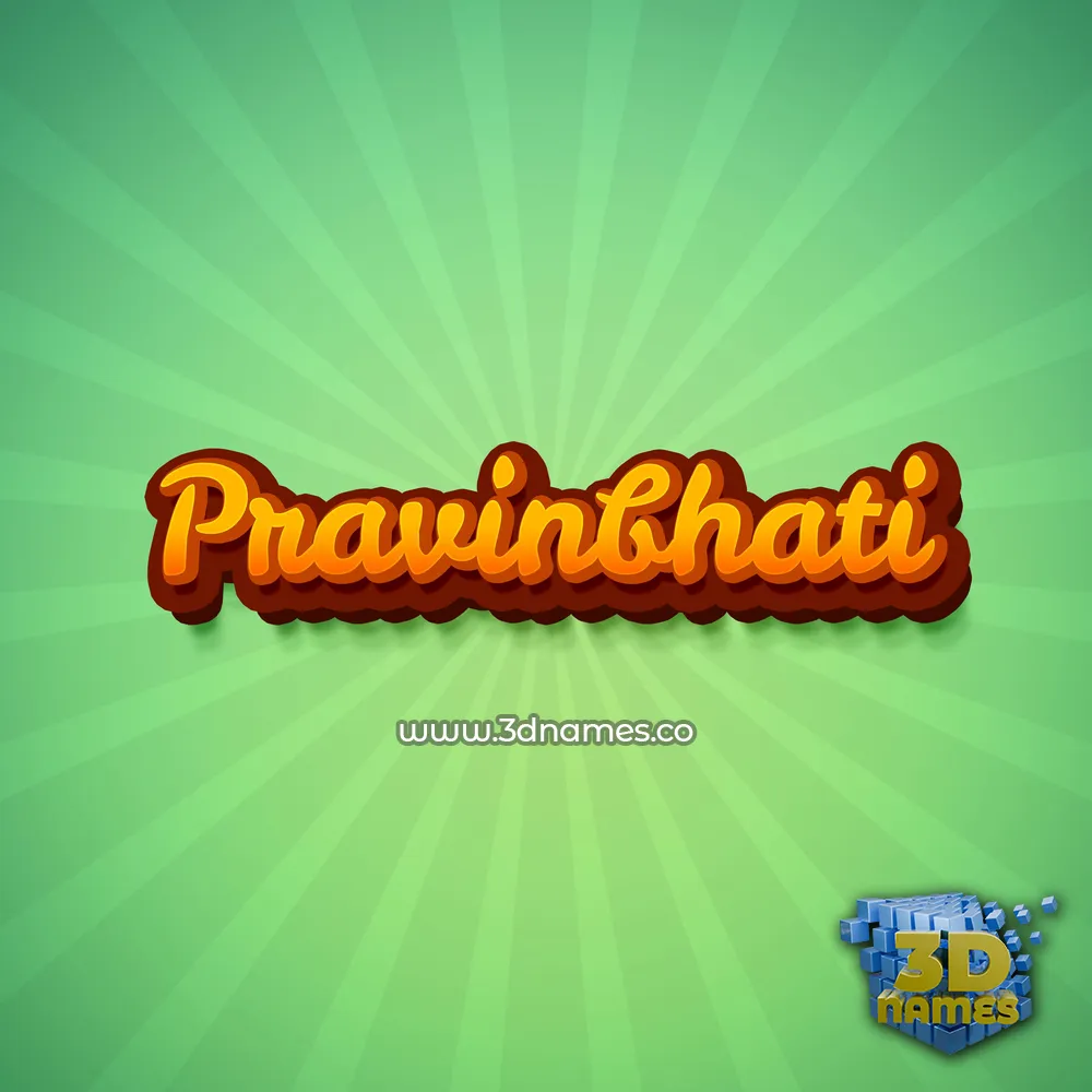 pravinbhati in Green Rays style - 3D name wallpaper