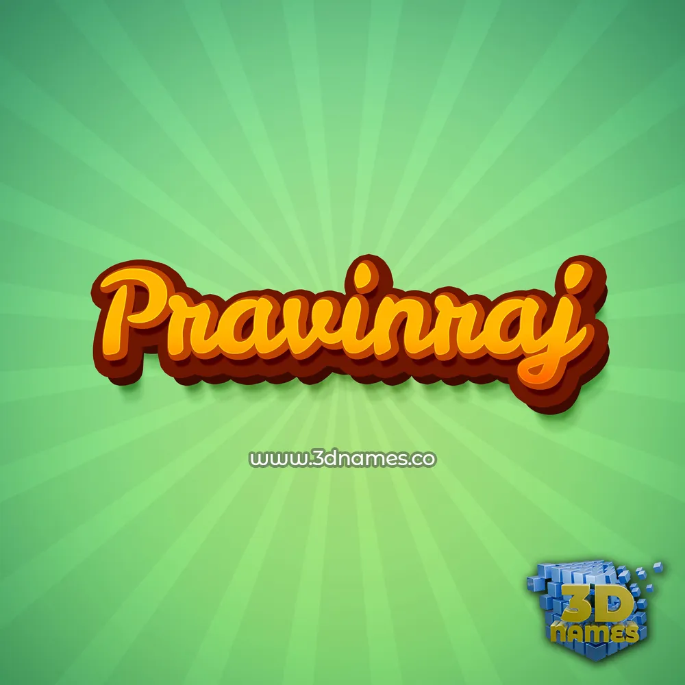 pravinraj in Green Rays style - 3D name wallpaper