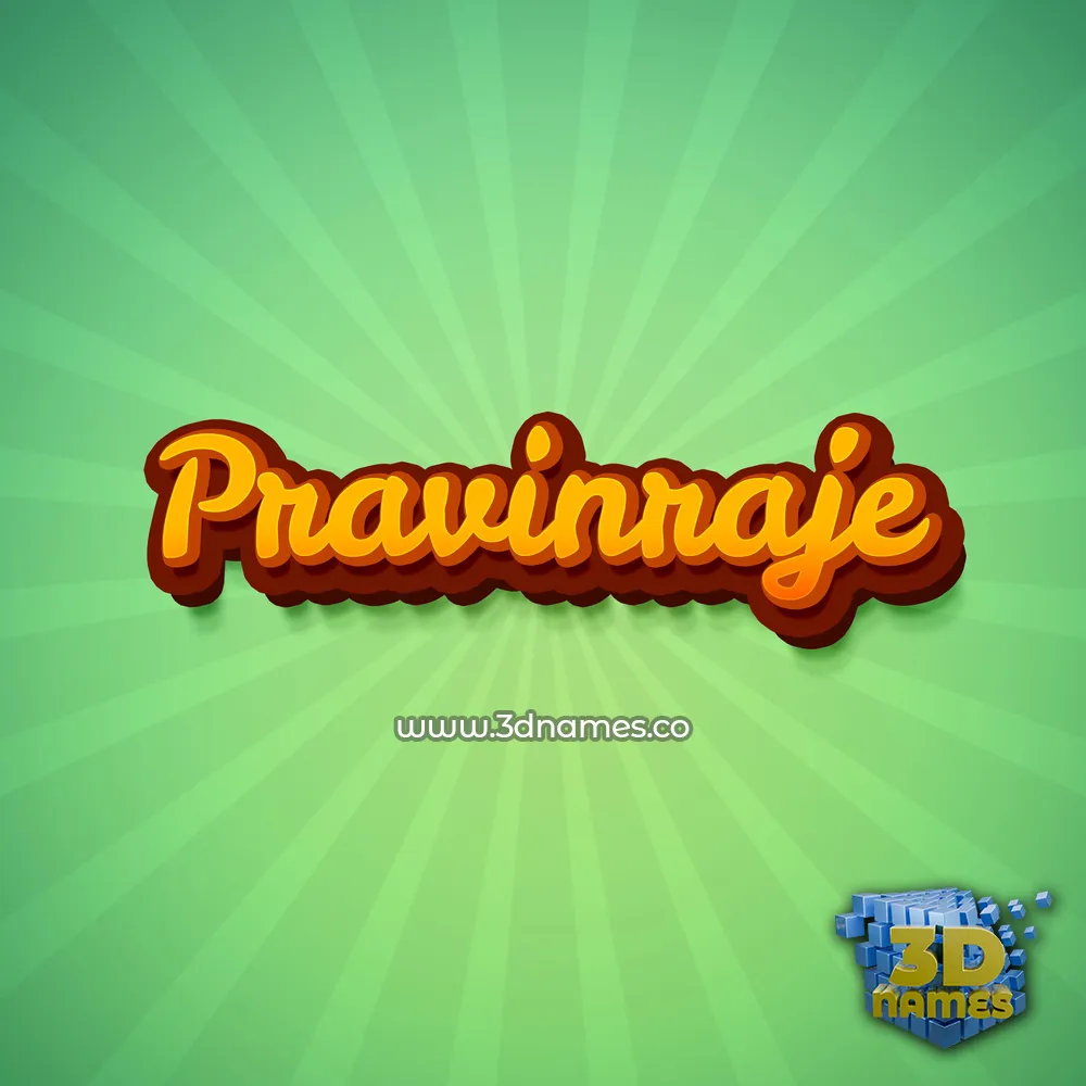 pravinraje in Green Rays style - 3D name wallpaper