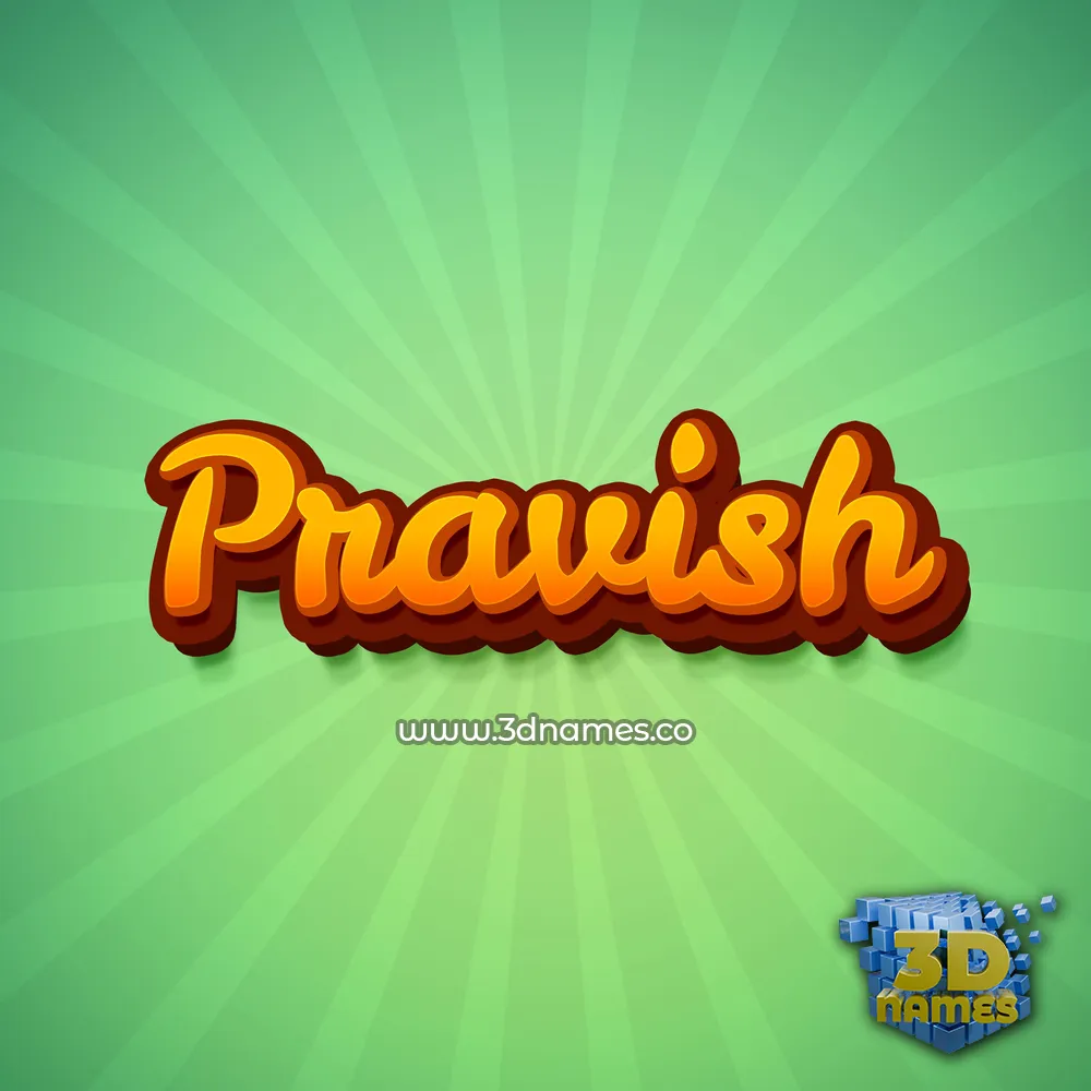 pravish in Green Rays style - 3D name wallpaper