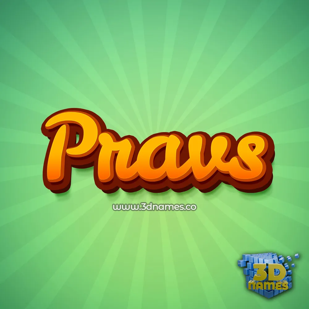 pravs in Green Rays style - 3D name wallpaper