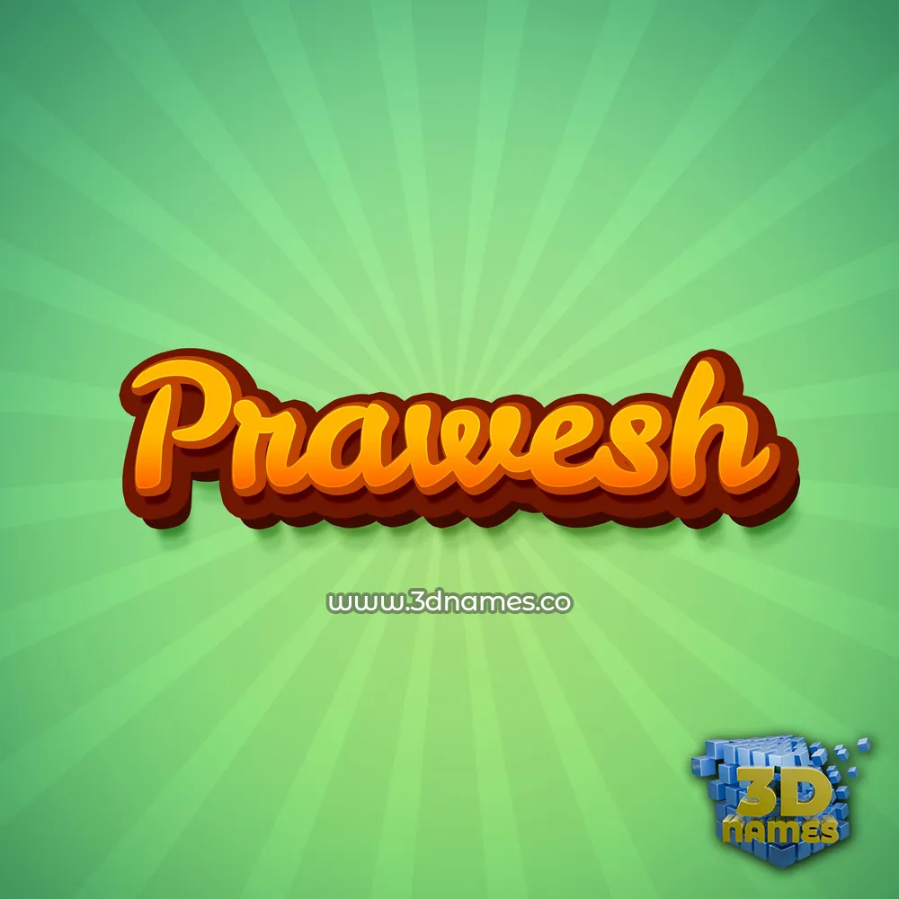 prawesh in Green Rays style - 3D name wallpaper
