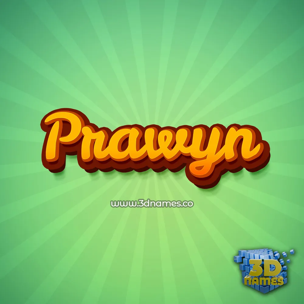 prawyn in Green Rays style - 3D name wallpaper