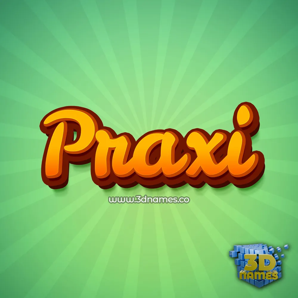 praxi in Green Rays style - 3D name wallpaper