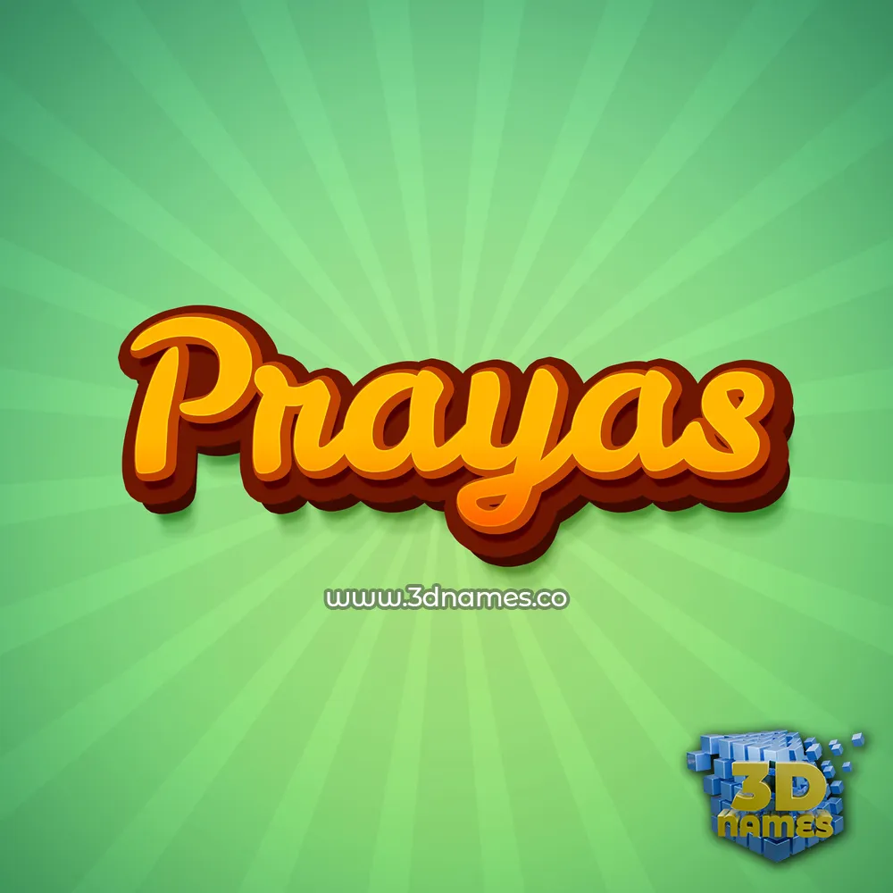 prayas in Green Rays style - 3D name wallpaper