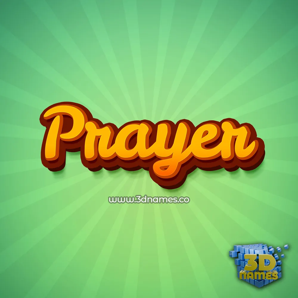 prayer in Green Rays style - 3D name wallpaper
