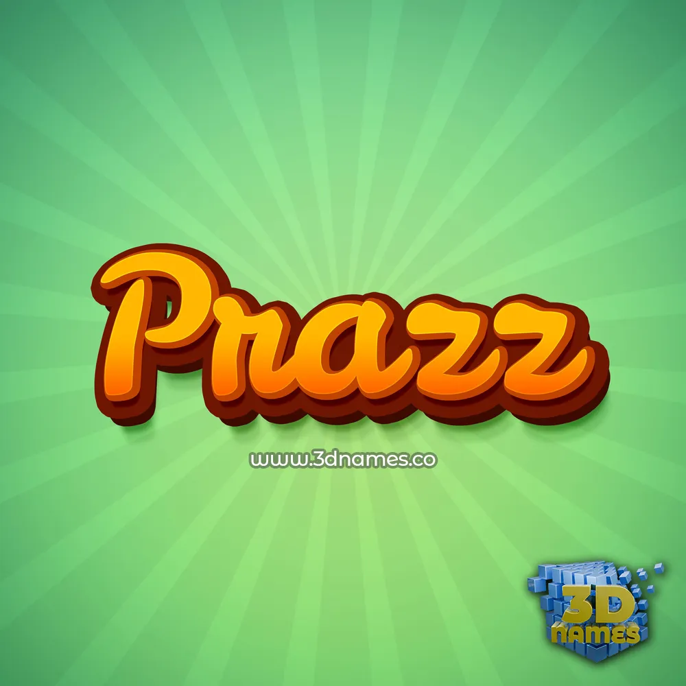 prazz in Green Rays style - 3D name wallpaper