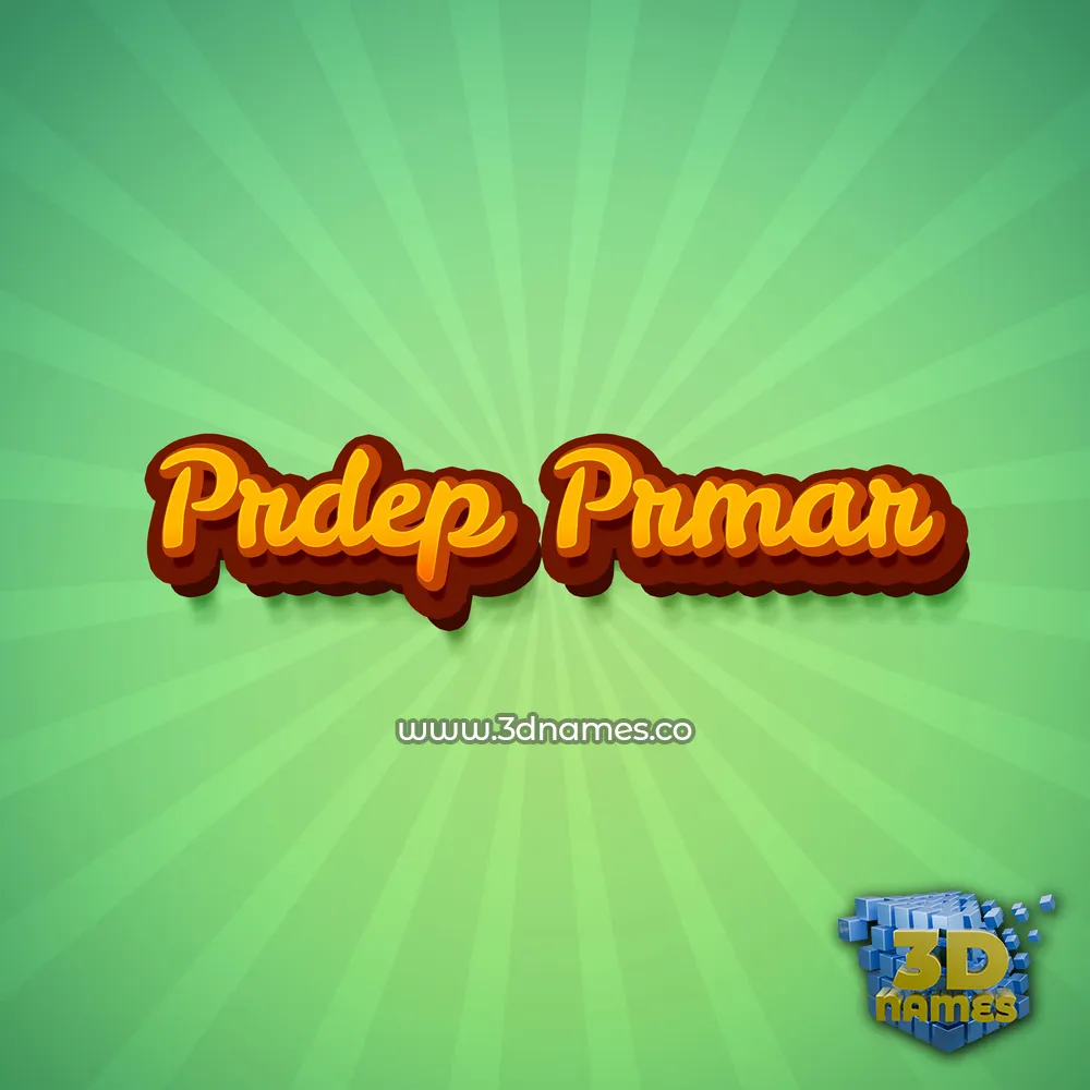 prdep prmar in Green Rays style - 3D name wallpaper