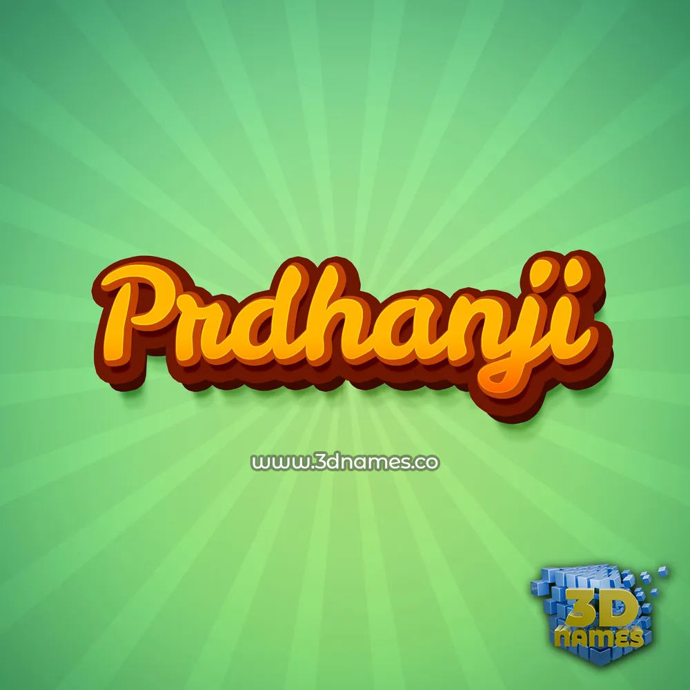 prdhanji in Green Rays style - 3D name wallpaper
