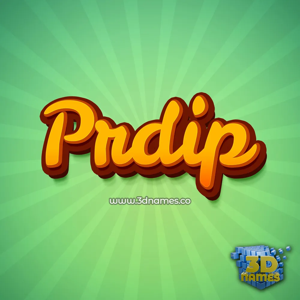 prdip in Green Rays style - 3D name wallpaper