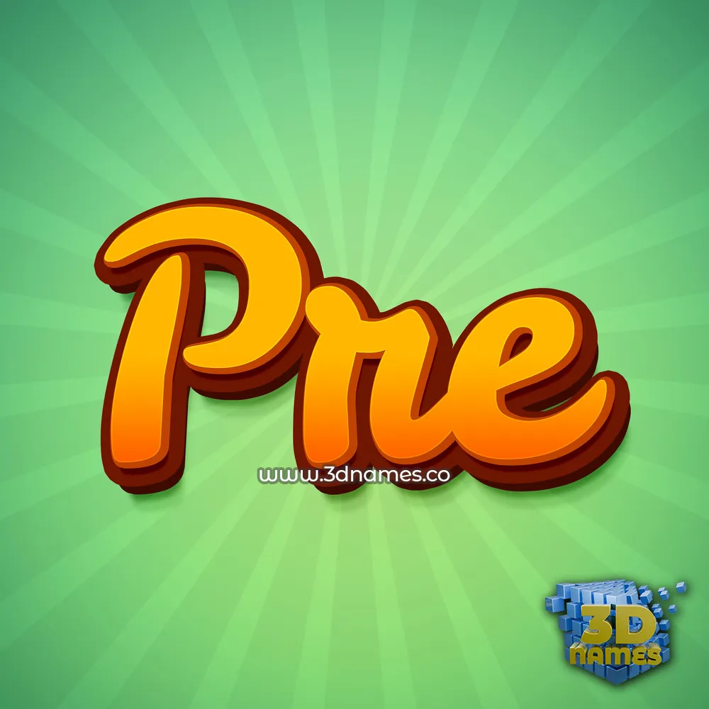 pre in Green Rays style - 3D name wallpaper