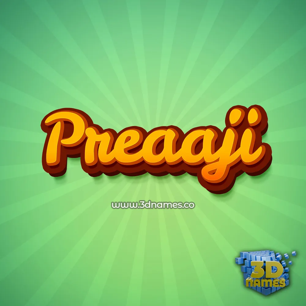 preaaji in Green Rays style - 3D name wallpaper