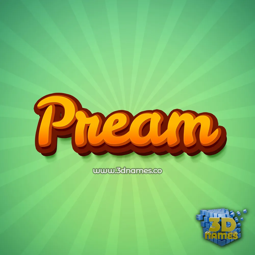 pream in Green Rays style - 3D name wallpaper