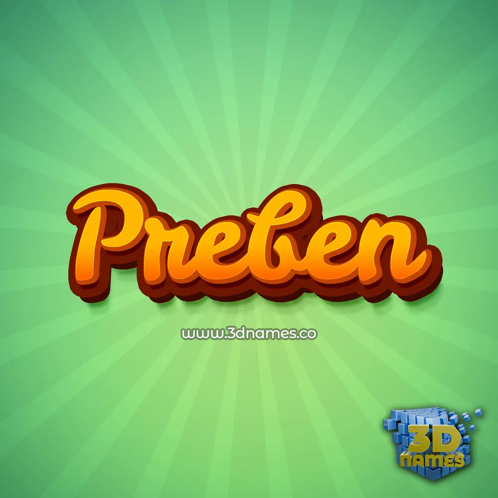 preben in Green Rays style - 3D name wallpaper