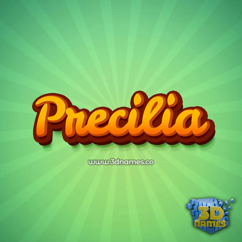 precilia in Green Rays style - 3D name wallpaper