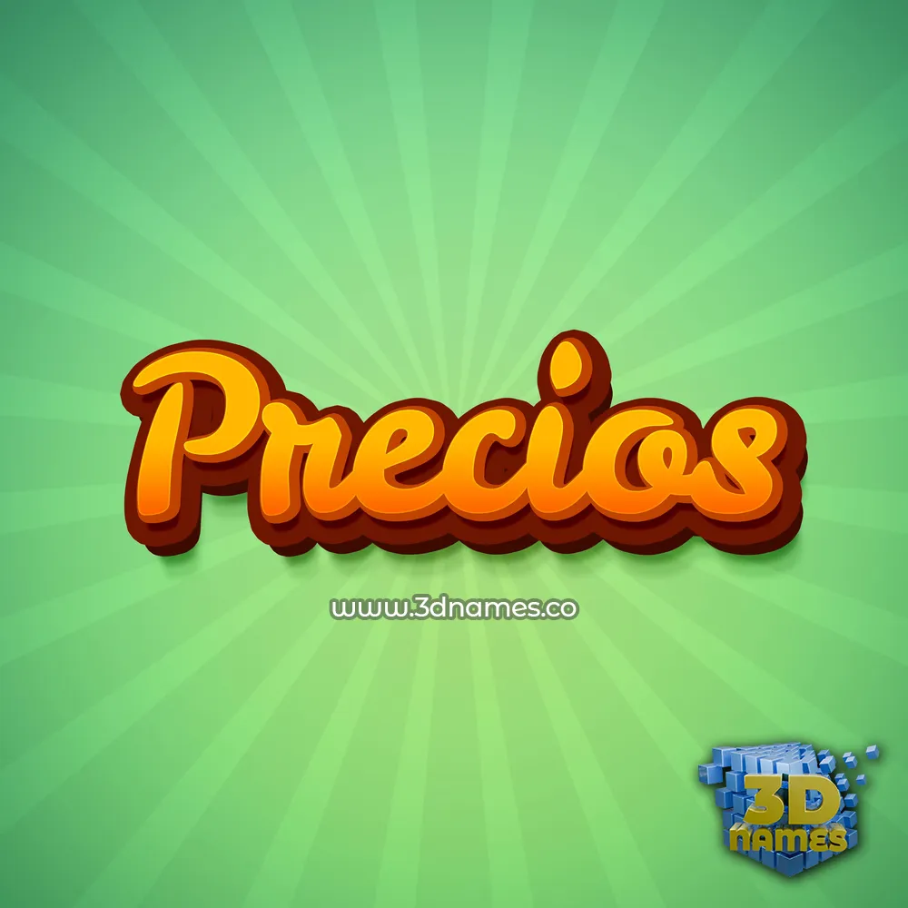 precios in Green Rays style - 3D name wallpaper