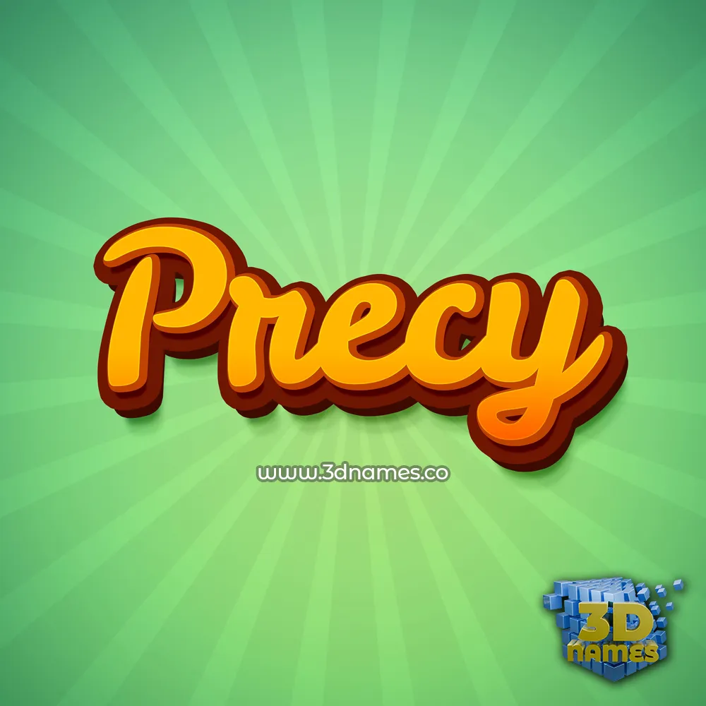 precy in Green Rays style - 3D name wallpaper