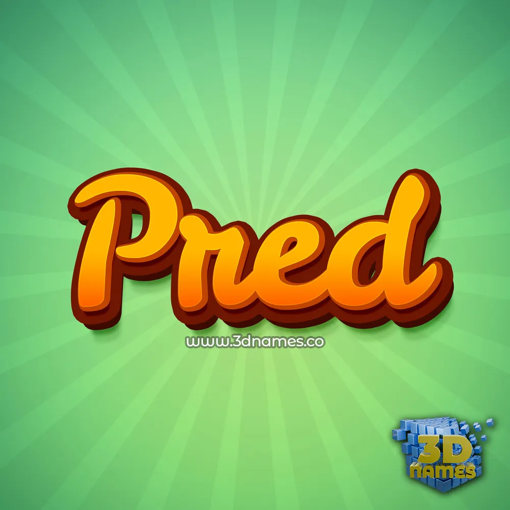pred in Green Rays style - 3D name wallpaper