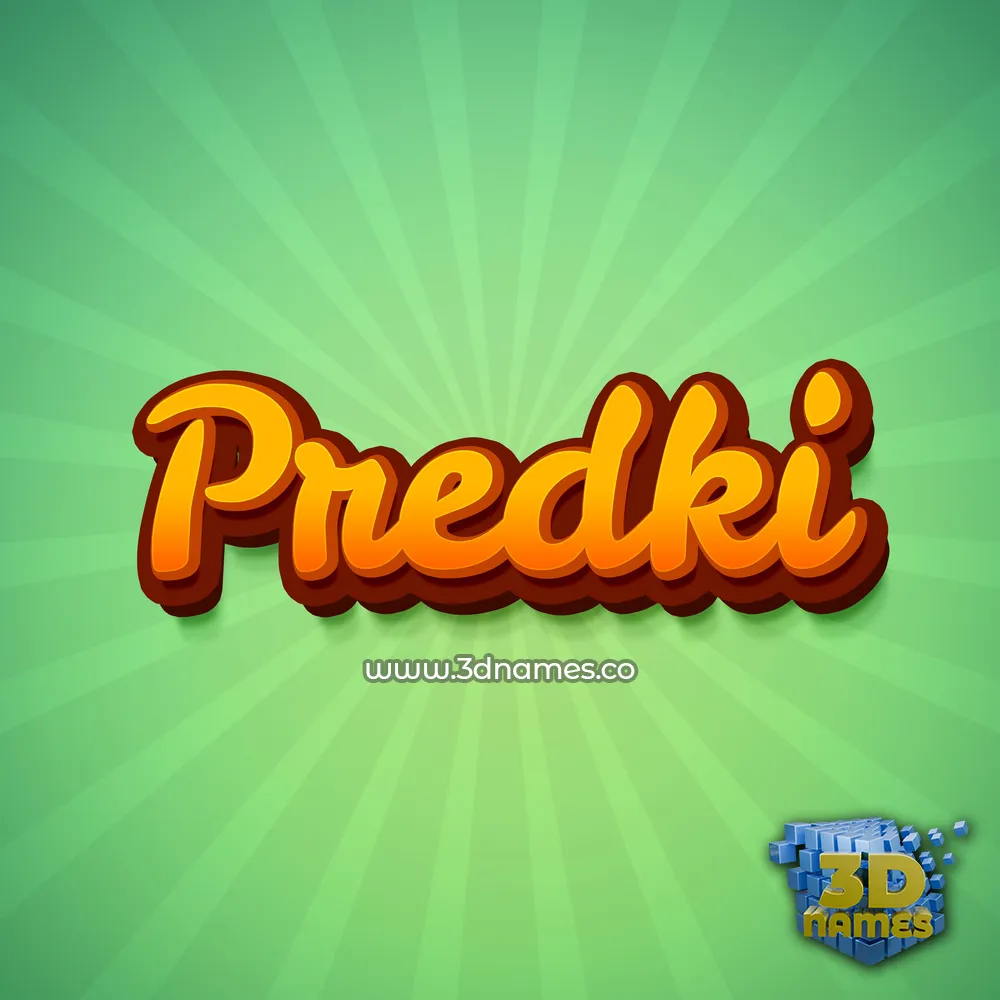 predki in Green Rays style - 3D name wallpaper