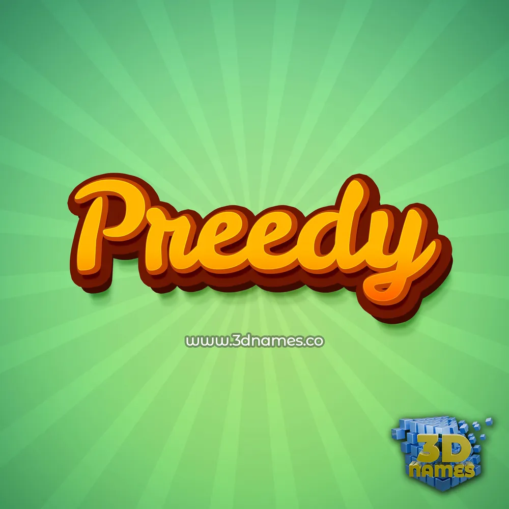 preedy in Green Rays style - 3D name wallpaper