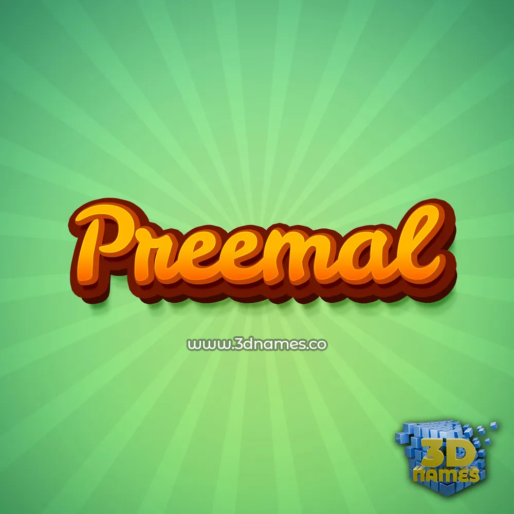 preemal in Green Rays style - 3D name wallpaper