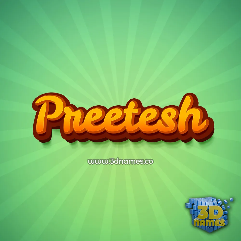 preetesh in Green Rays style - 3D name wallpaper