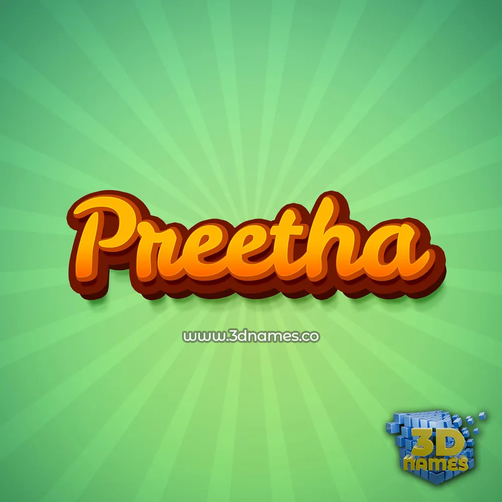 preetha in Green Rays style - 3D name wallpaper