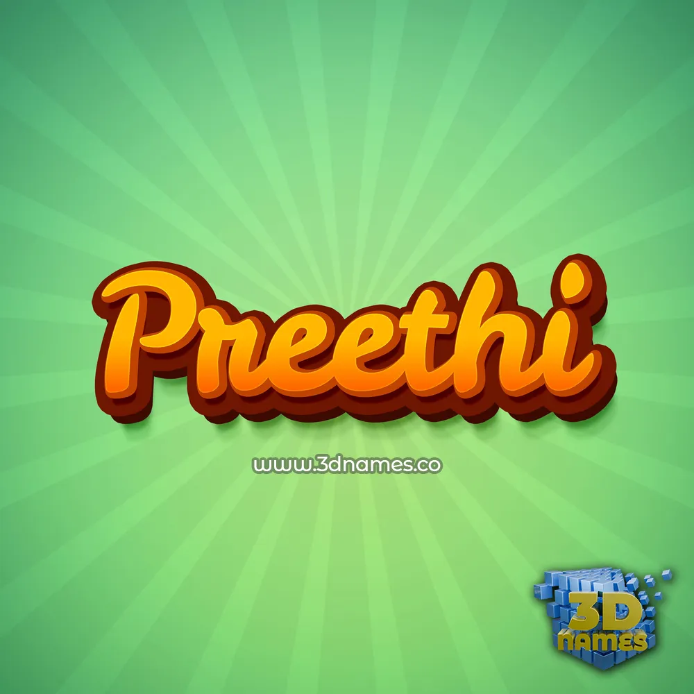 preethi in Green Rays style - 3D name wallpaper