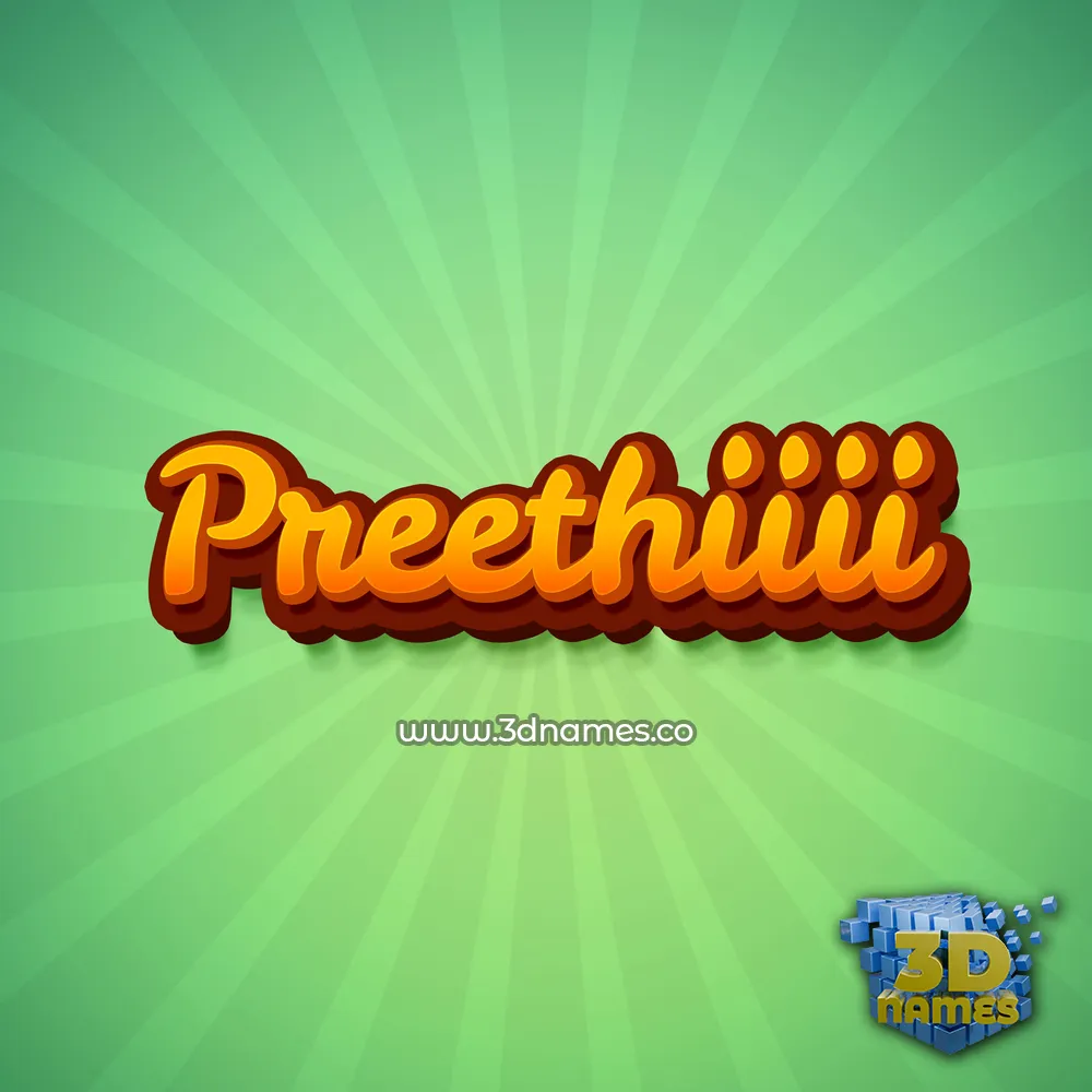 preethiiii in Green Rays style - 3D name wallpaper