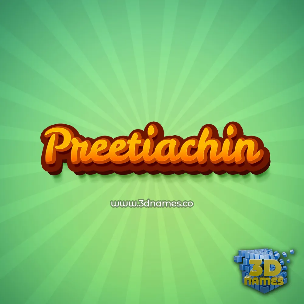 preetiachin in Green Rays style - 3D name wallpaper