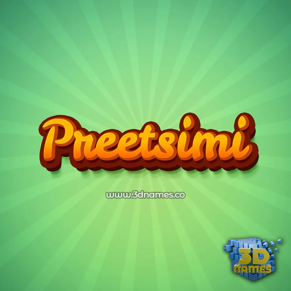 preetsimi in Green Rays style - 3D name wallpaper