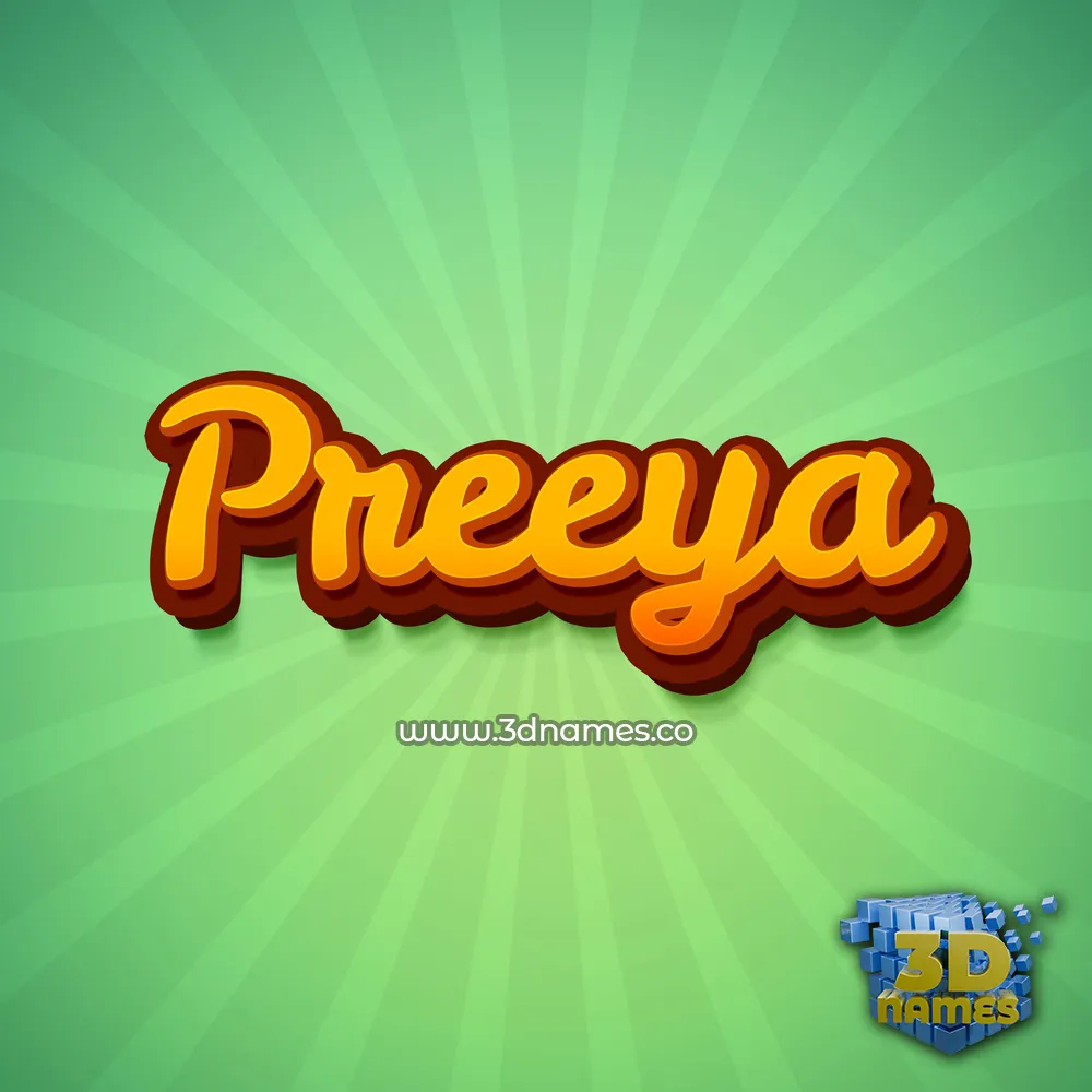 preeya in Green Rays style - 3D name wallpaper