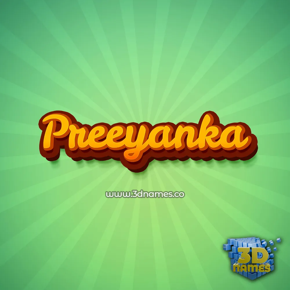 preeyanka in Green Rays style - 3D name wallpaper