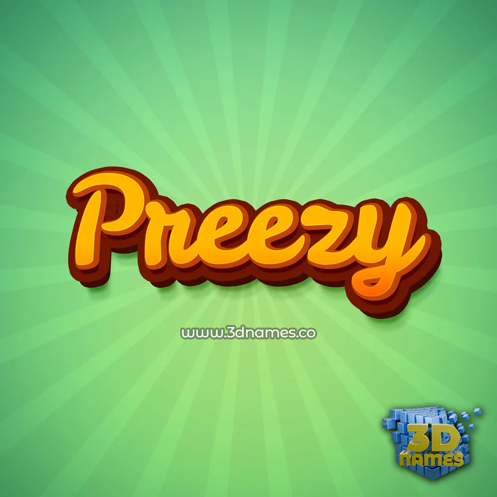 preezy in Green Rays style - 3D name wallpaper