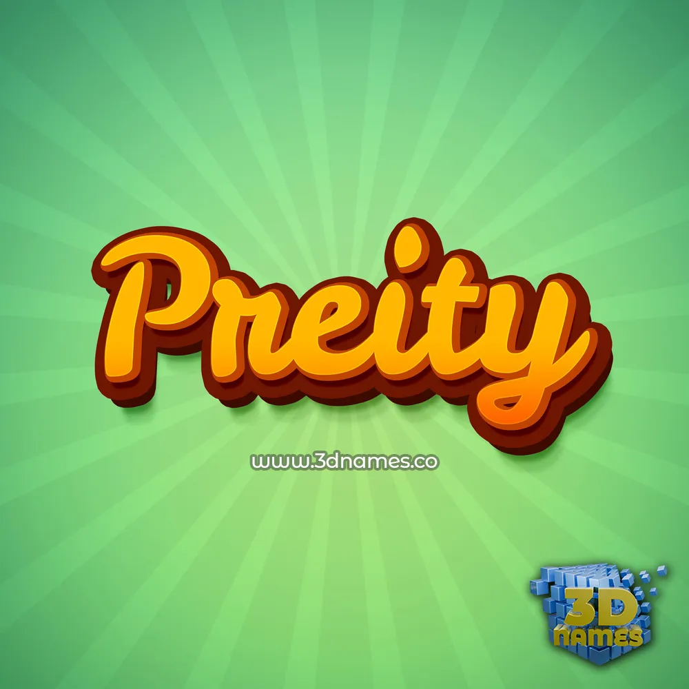 preity in Green Rays style - 3D name wallpaper
