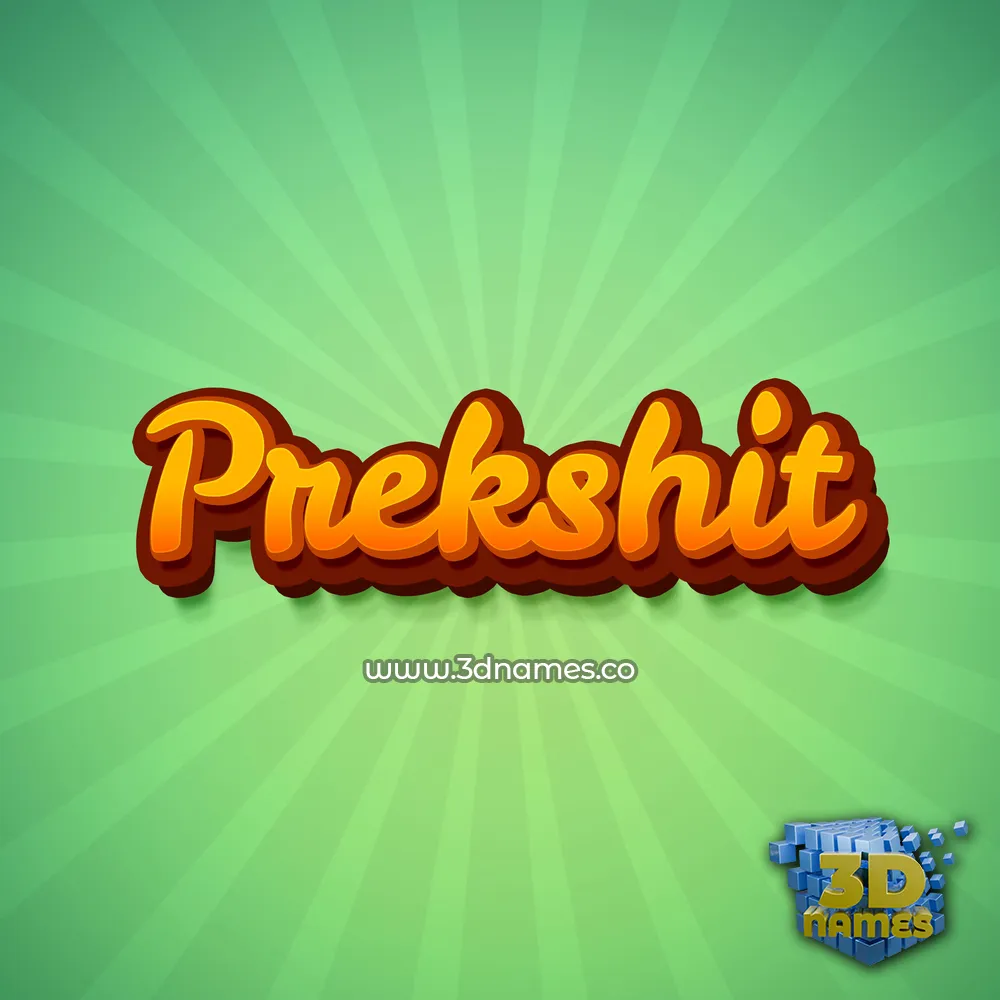 prekshit in Green Rays style - 3D name wallpaper