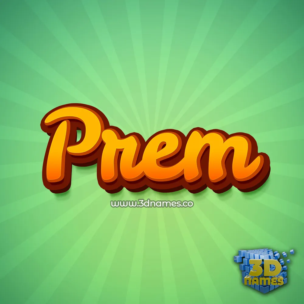 prem in Green Rays style - 3D name wallpaper