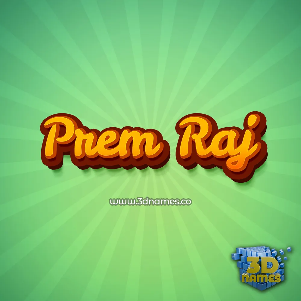 prem raj in Green Rays style - 3D name wallpaper