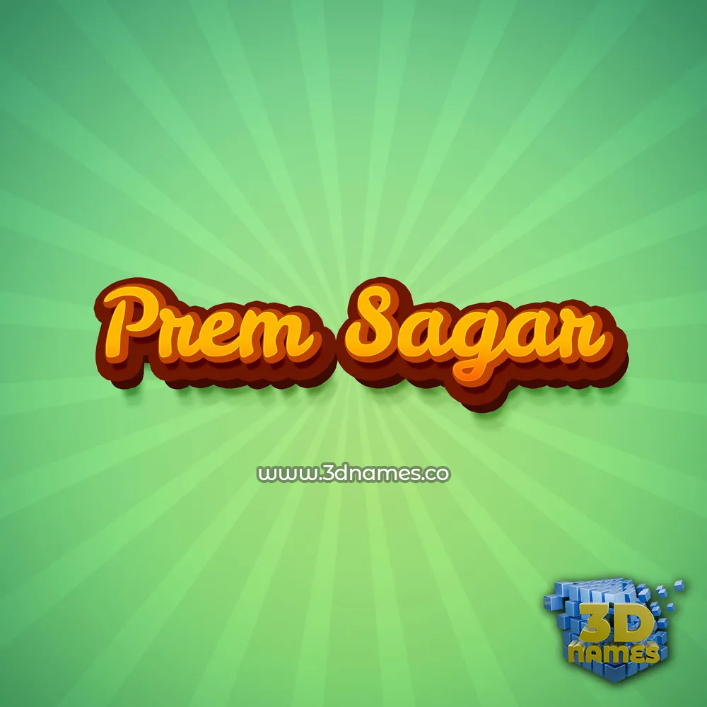 prem sagar in Green Rays style - 3D name wallpaper