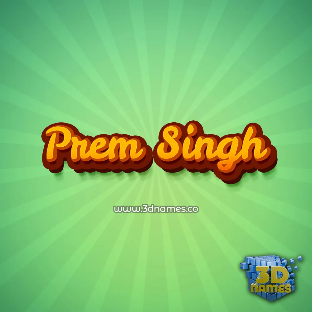 prem singh in Green Rays style - 3D name wallpaper