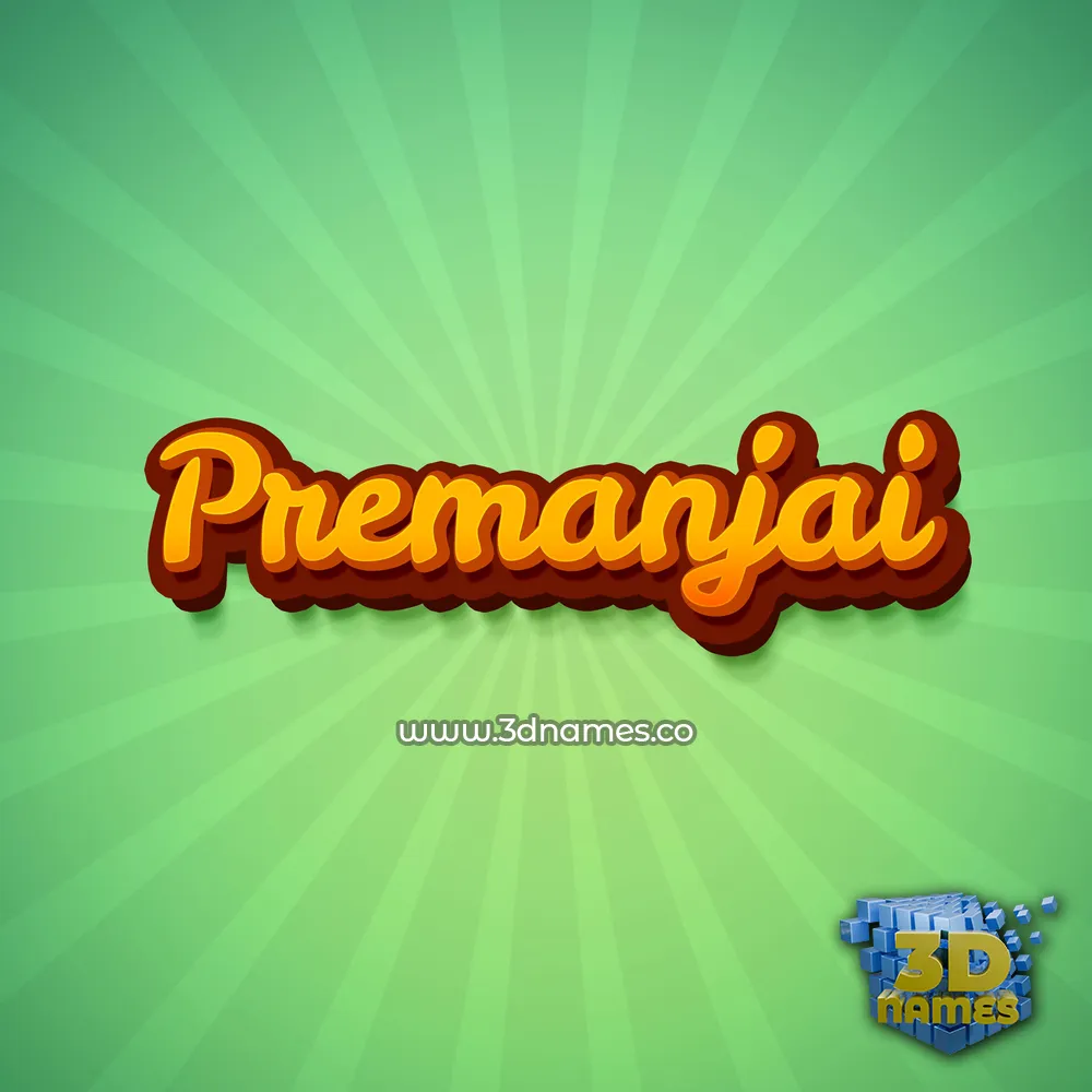 premanjai in Green Rays style - 3D name wallpaper
