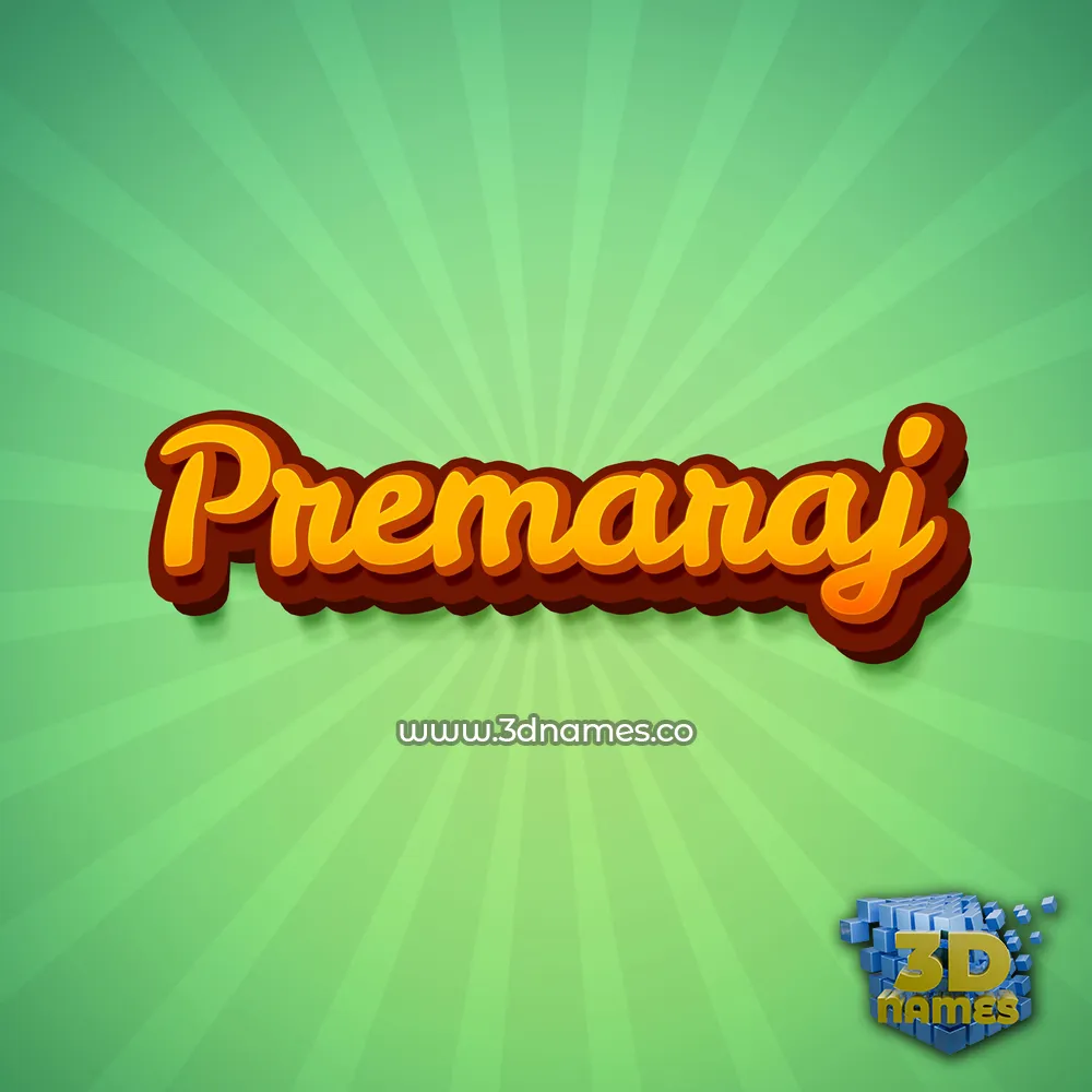 premaraj in Green Rays style - 3D name wallpaper