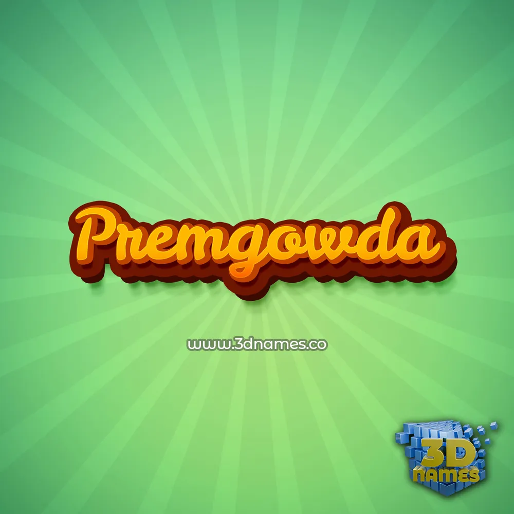 premgowda in Green Rays style - 3D name wallpaper