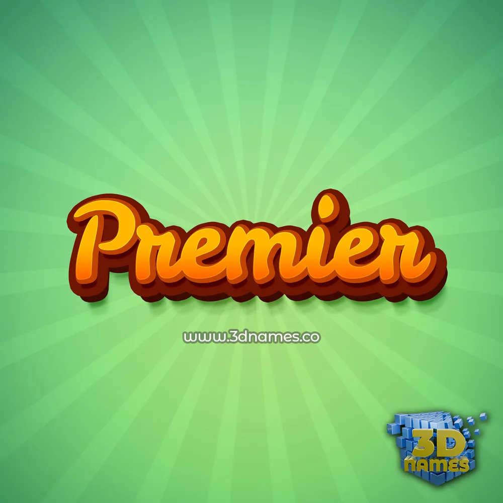premier in Green Rays style - 3D name wallpaper