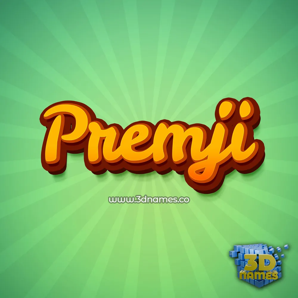 premji in Green Rays style - 3D name wallpaper