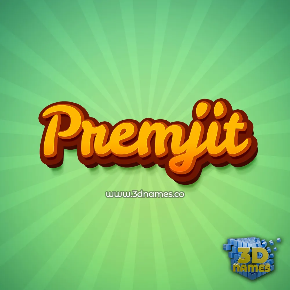premjit in Green Rays style - 3D name wallpaper