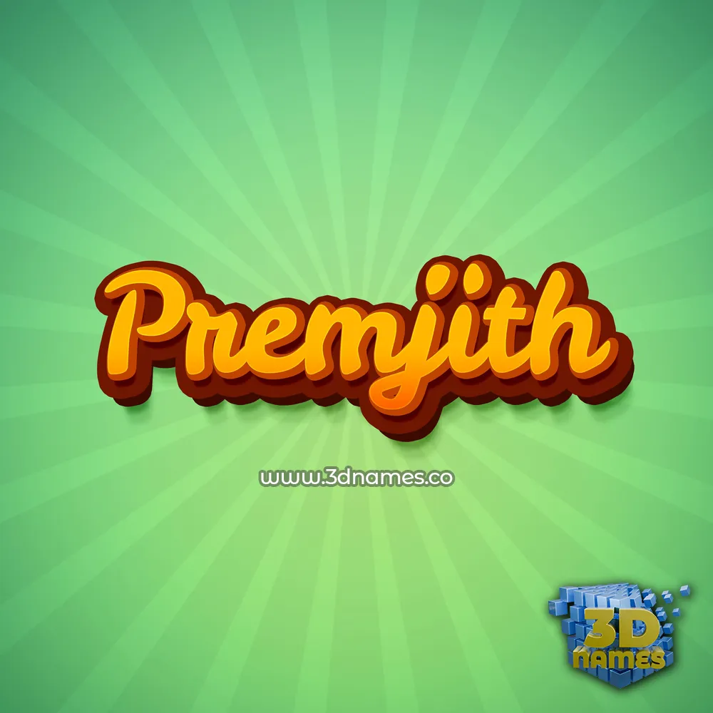 premjith in Green Rays style - 3D name wallpaper